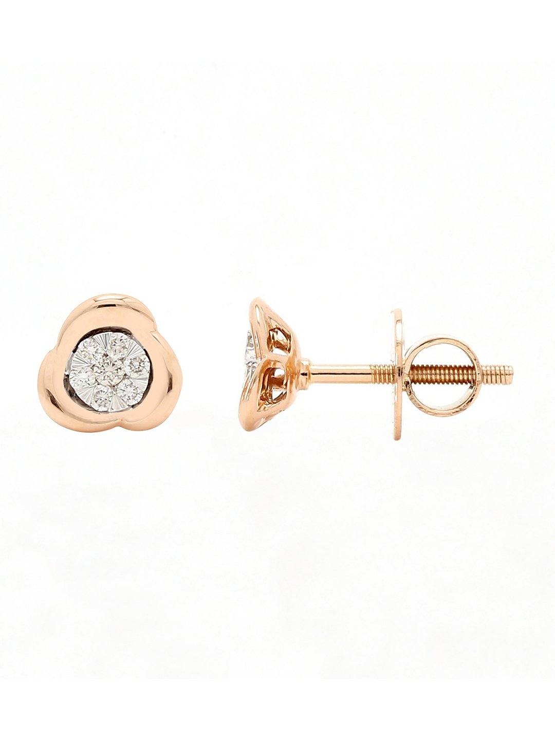 Real Diamond Illussion Cluster Stud Earring - STOMBIL TRADE 