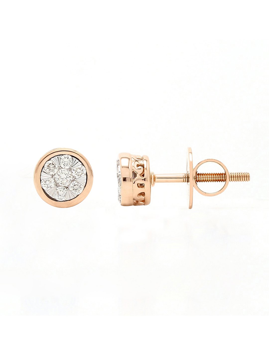 Real Diamond Illussion Cluster Stud Earring - STOMBIL TRADE 