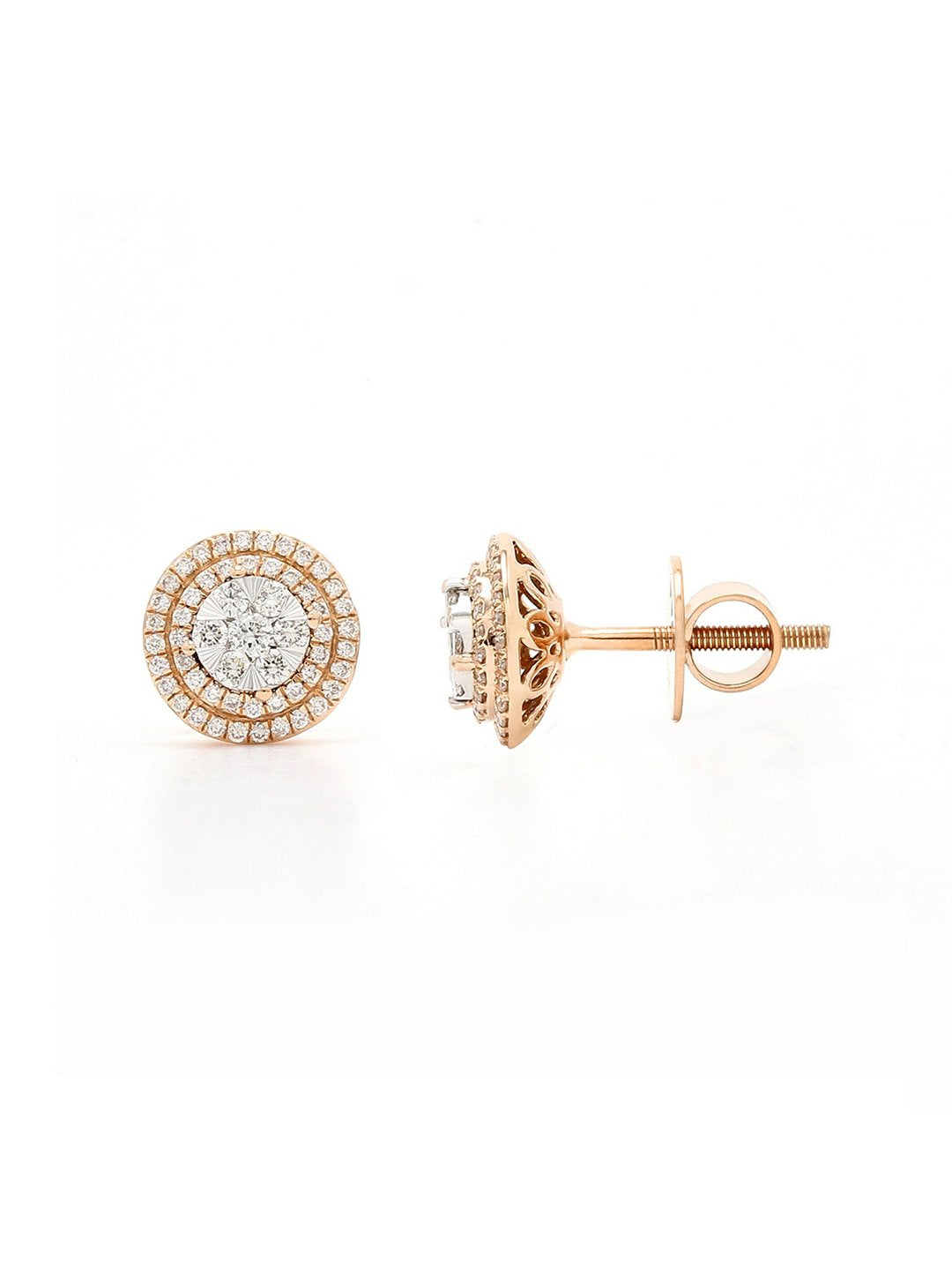 Real Diamond Illussion Cluster Stud Earring - STOMBIL TRADE 