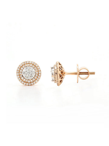 Real Diamond Illussion Cluster Stud Earring - STOMBIL TRADE 