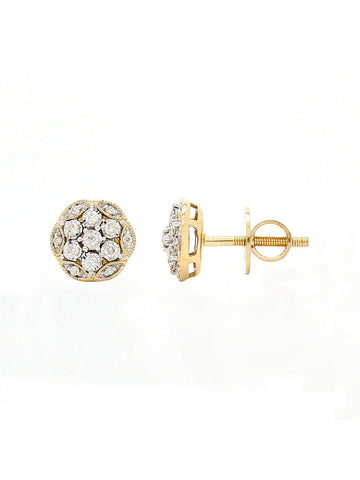 Real Diamond Illussion Cluster Stud Earring - STOMBIL TRADE 