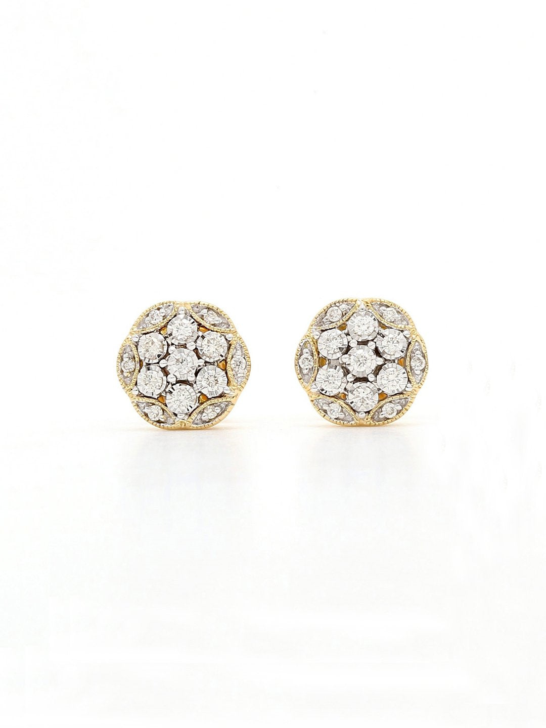 Real Diamond Illussion Cluster Stud Earring - STOMBIL TRADE 