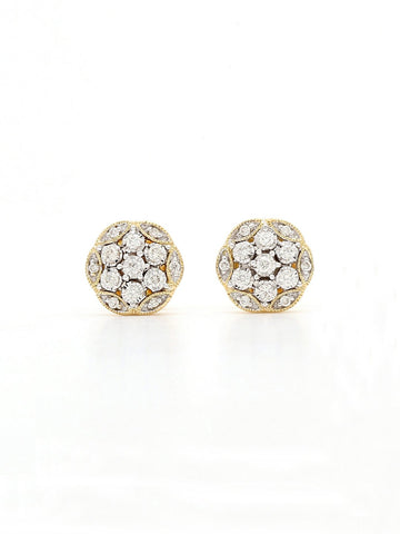 Real Diamond Illussion Cluster Stud Earring - STOMBIL TRADE 