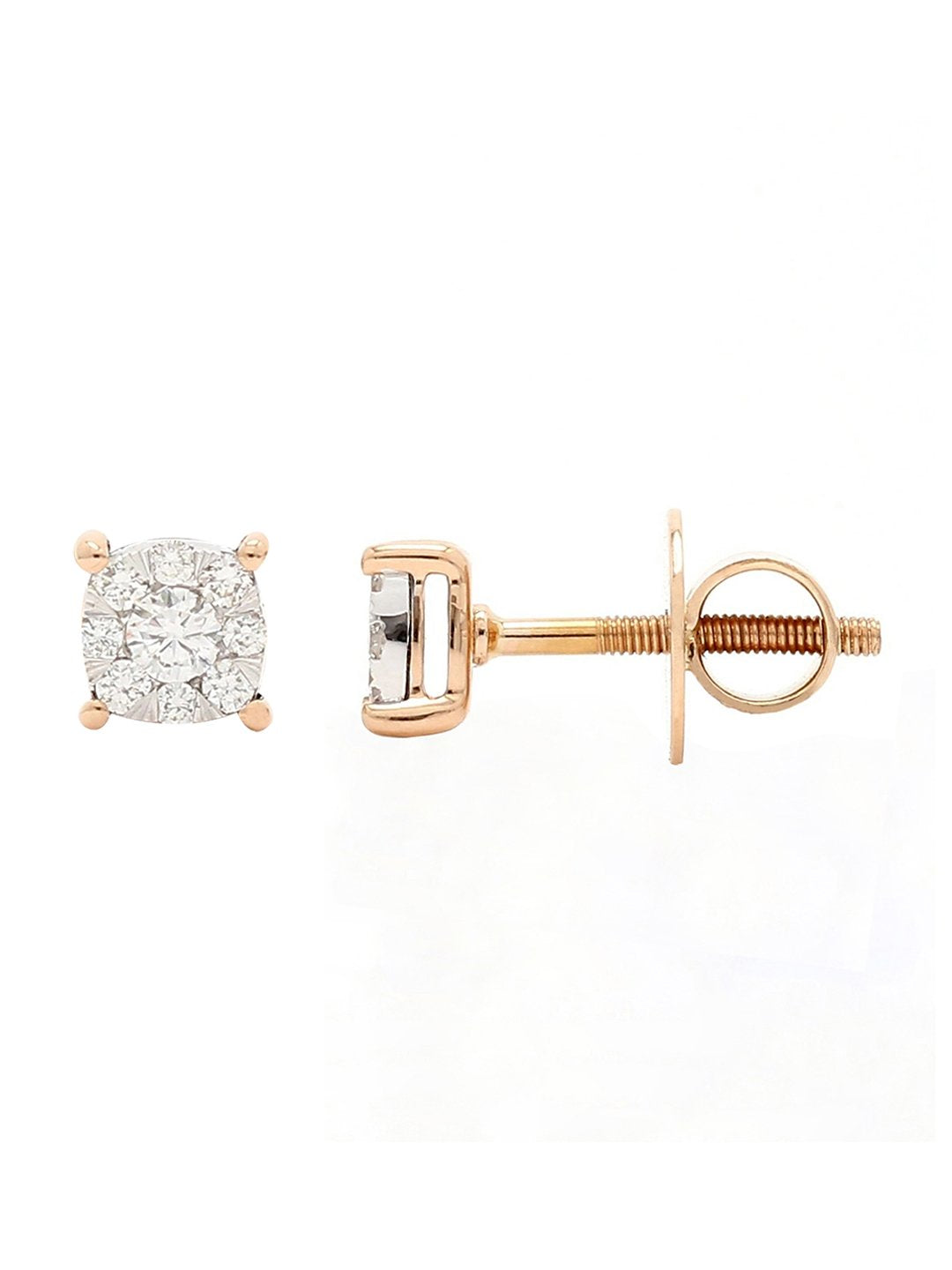 Real Diamond Illussion Cluster Stud Earring - STOMBIL TRADE 