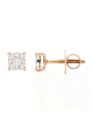 Real Diamond Illussion Cluster Stud Earring - STOMBIL TRADE 