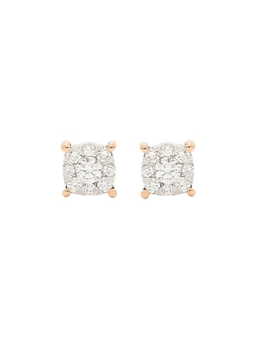 Real Diamond Illussion Cluster Stud Earring - STOMBIL TRADE 