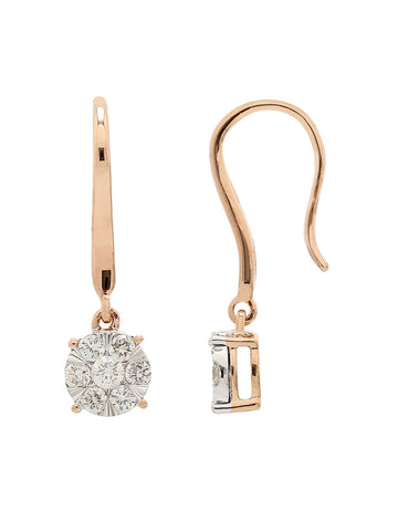 Real Diamond Illussion Cluster Dangling Earring - STOMBIL TRADE 