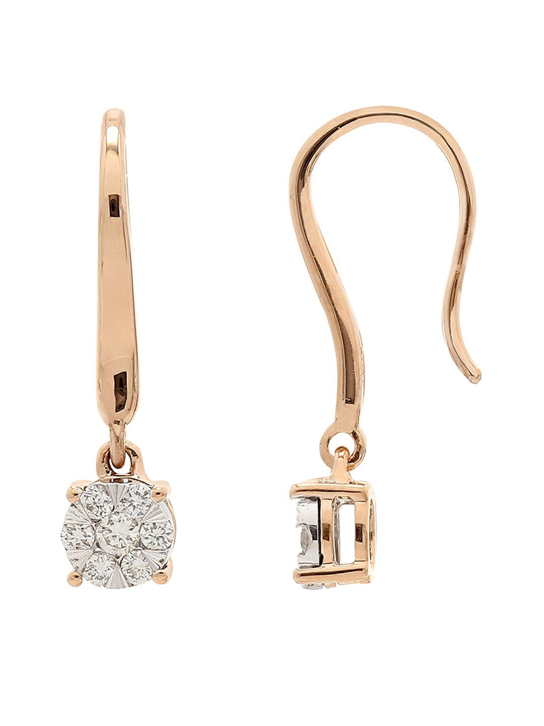 Real Diamond Illussion Cluster Dangling Earring - STOMBIL TRADE 