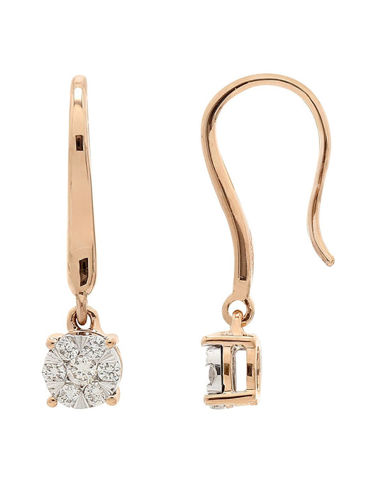 Real Diamond Illussion Cluster Dangling Earring - STOMBIL TRADE 