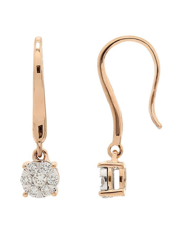 Real Diamond Illussion Cluster Dangling Earring - STOMBIL TRADE 