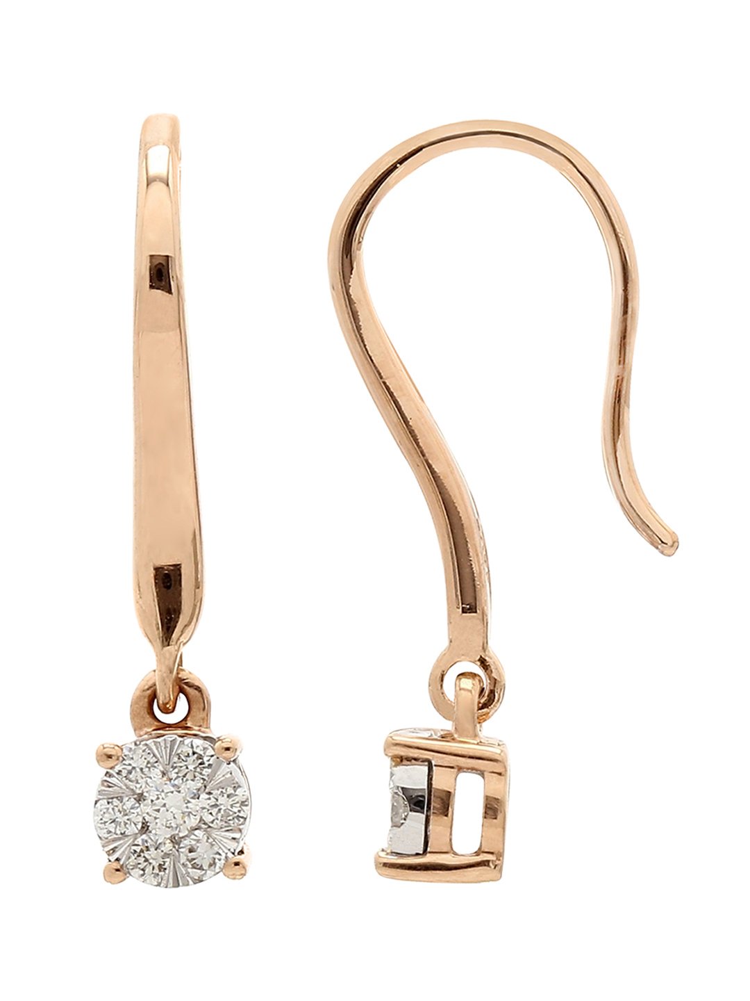 Real Diamond Illussion Cluster Dangling Earring - STOMBIL TRADE 