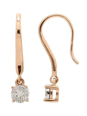 Real Diamond Illussion Cluster Dangling Earring - STOMBIL TRADE 