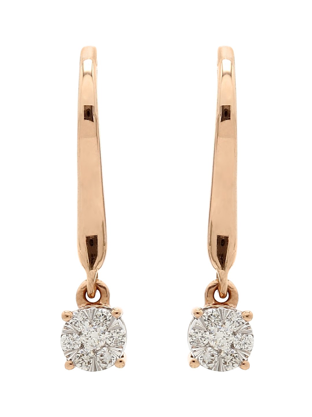 Real Diamond Illussion Cluster Dangling Earring - STOMBIL TRADE 