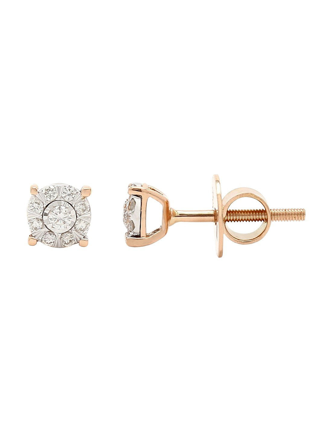 Real Diamond Illussion Cluster Stud Earring - STOMBIL TRADE 