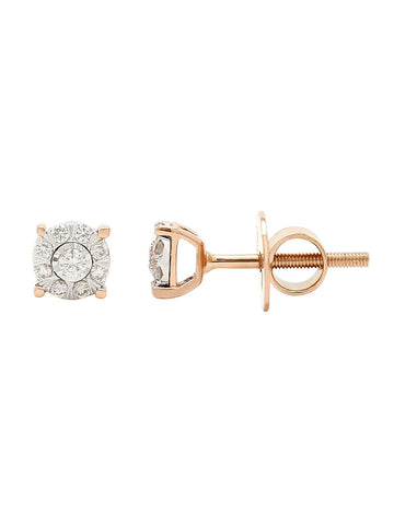 Real Diamond Illussion Cluster Stud Earring - STOMBIL TRADE 