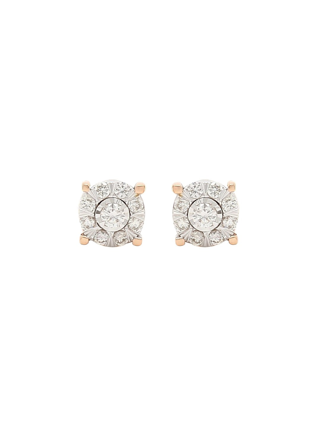 Real Diamond Illussion Cluster Stud Earring - STOMBIL TRADE 