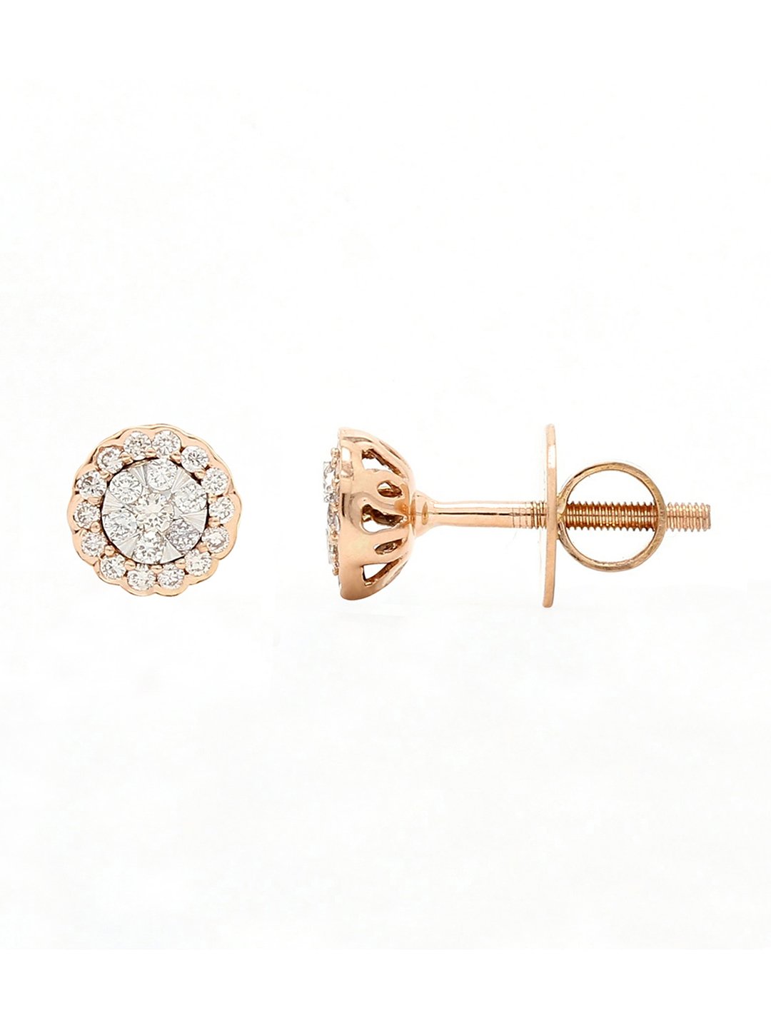 Real Diamond Illussion Cluster Stud Earring - STOMBIL TRADE 