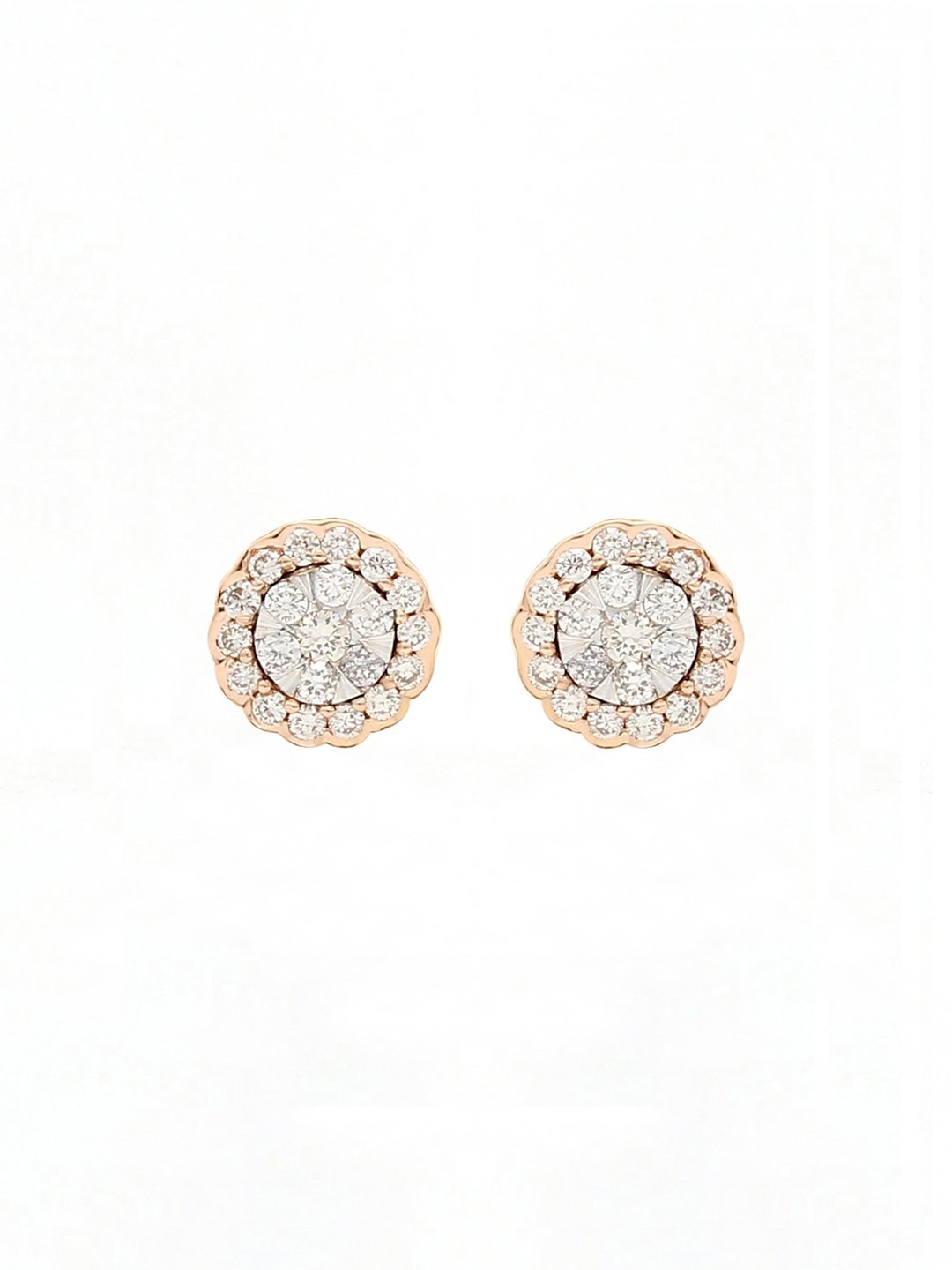 Real Diamond Illussion Cluster Stud Earring - STOMBIL TRADE 