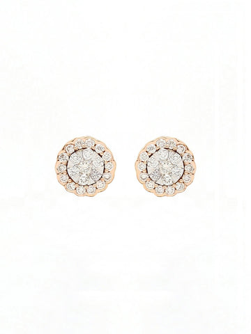 Real Diamond Illussion Cluster Stud Earring - STOMBIL TRADE 