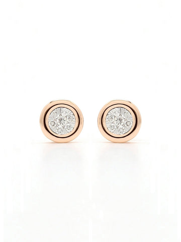 Real Diamond Illussion Cluster Stud Earring - STOMBIL TRADE 