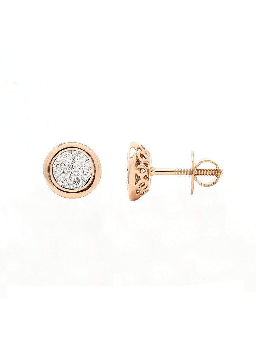 Real Diamond Illussion Cluster Stud Earring - STOMBIL TRADE 