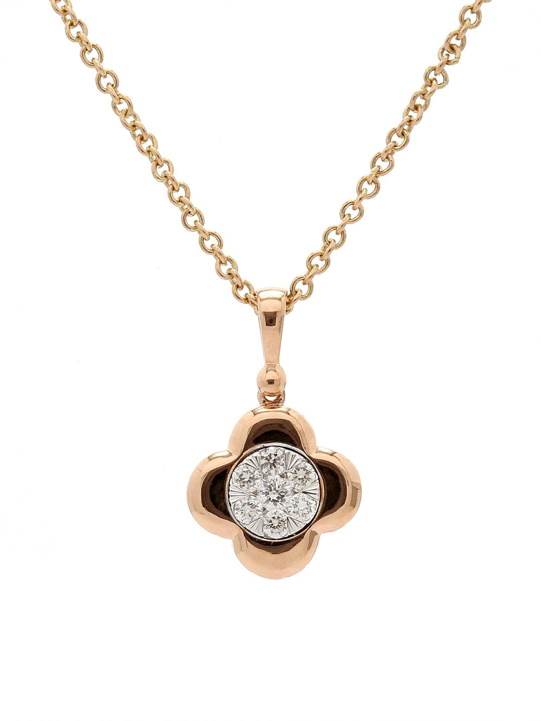 Real Diamond Illussion Cluster Pendant With Chain - STOMBIL TRADE 