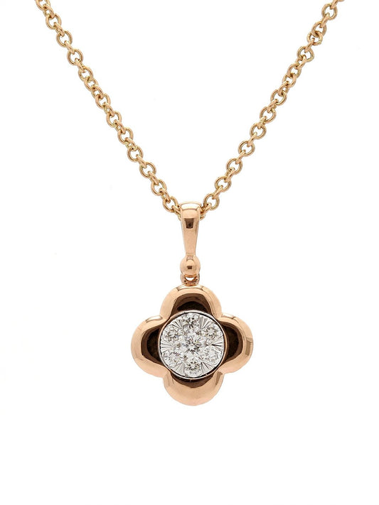 Real Diamond Illussion Cluster Pendant With Chain - STOMBIL TRADE INDIA PRIVATE LIMITED 