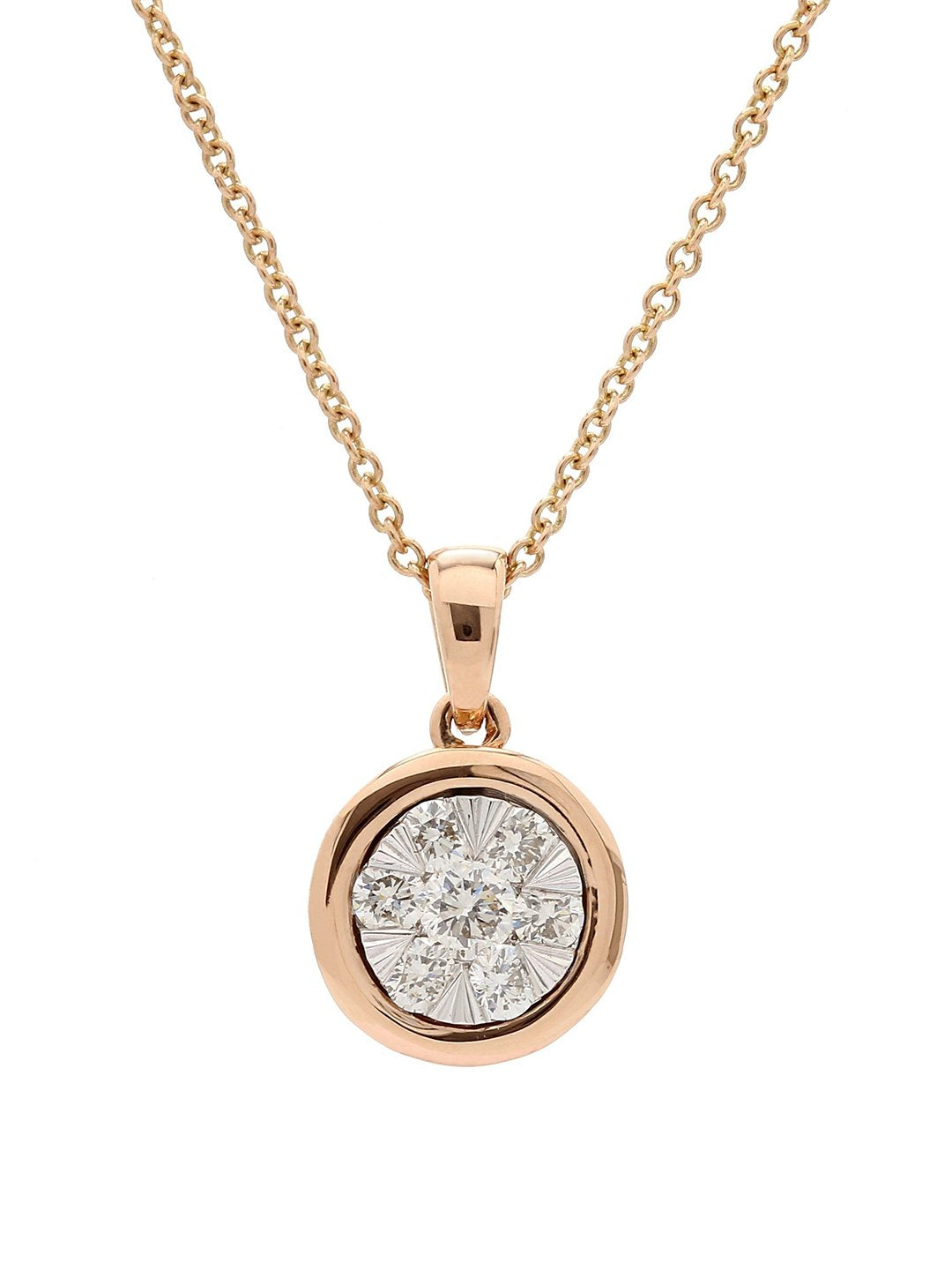 Real Diamond Illussion Cluster Pendant With Chain - STOMBIL TRADE 