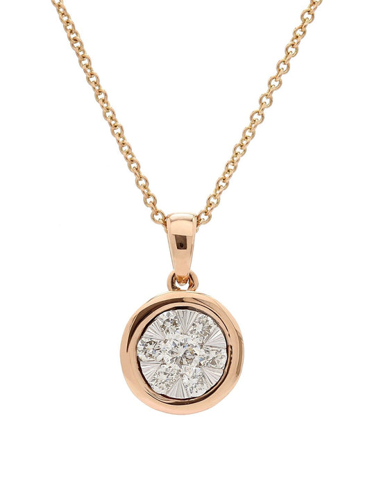 Real Diamond Illussion Cluster Pendant With Chain - STOMBIL TRADE INDIA PRIVATE LIMITED 