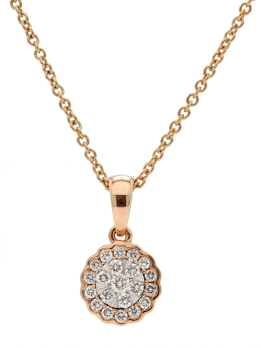 Real Diamond Illussion Cluster Pendant With Chain - STOMBIL TRADE 
