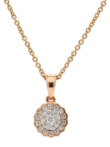Real Diamond Illussion Cluster Pendant With Chain - STOMBIL TRADE 