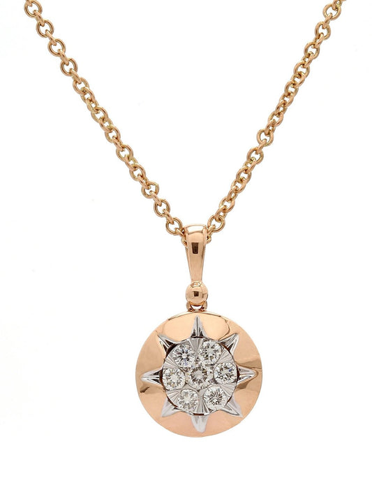 Real Diamond Illussion Cluster Pendant With Chain - STOMBIL TRADE INDIA PRIVATE LIMITED 