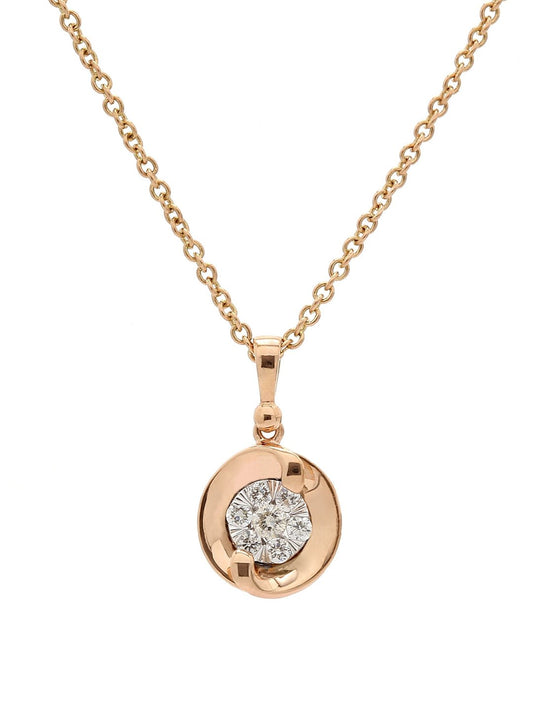 Real Diamond Illussion Cluster Pendant With Chain - STOMBIL TRADE INDIA PRIVATE LIMITED 