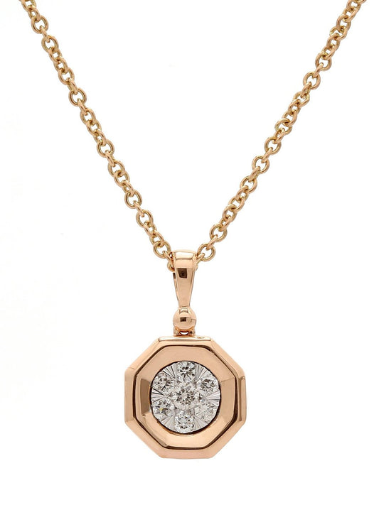 Real Diamond Illussion Cluster Pendant With Chain - STOMBIL TRADE INDIA PRIVATE LIMITED 
