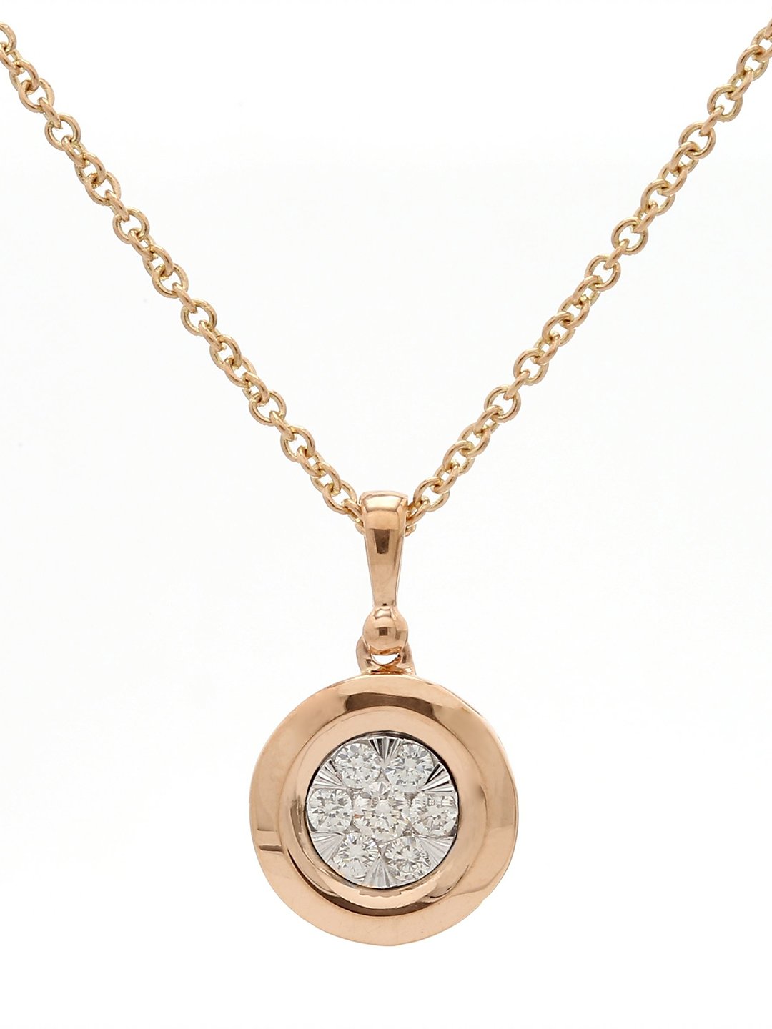 Real Diamond Illussion Cluster Pendant With Chain - STOMBIL TRADE 