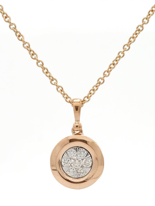 Real Diamond Illussion Cluster Pendant With Chain - STOMBIL TRADE INDIA PRIVATE LIMITED 