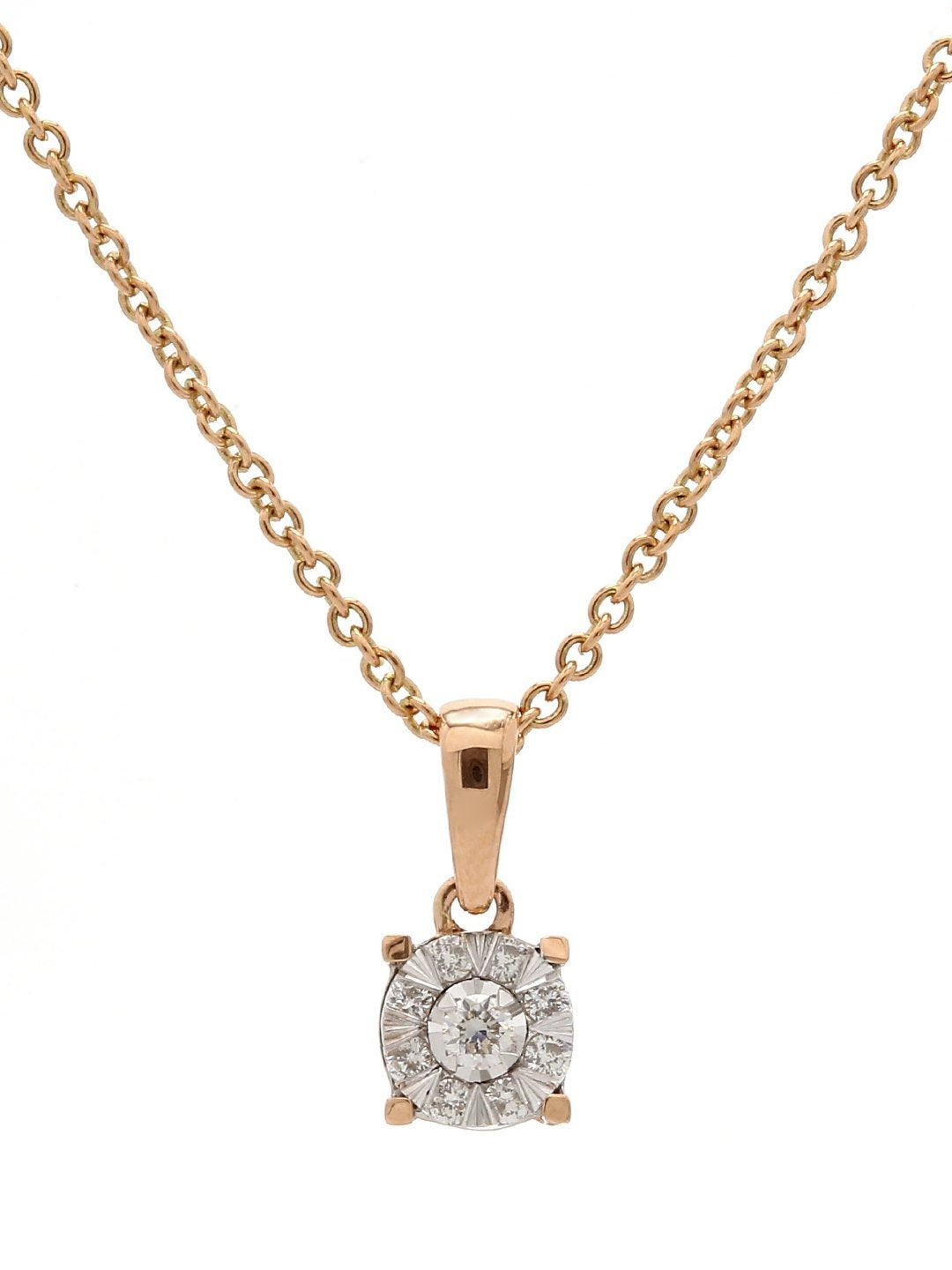 Real Diamond Illussion Cluster Pendant With Chain - STOMBIL TRADE 