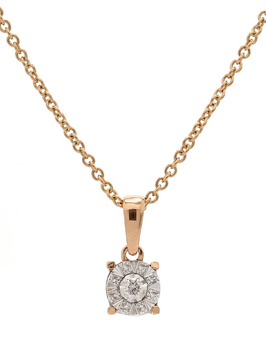 Real Diamond Illussion Cluster Pendant With Chain - STOMBIL TRADE INDIA PRIVATE LIMITED 