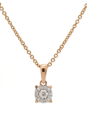 Real Diamond Illussion Cluster Pendant With Chain - STOMBIL TRADE 