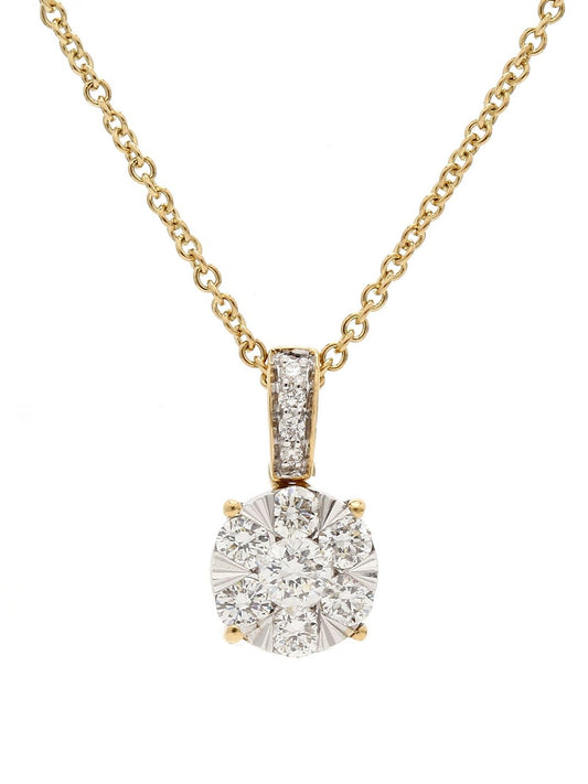 Real Diamond Illussion Cluster Pendant With Chain - STOMBIL TRADE INDIA PRIVATE LIMITED 
