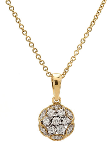Real Diamond Illussion Cluster Pendant With Chain - STOMBIL TRADE 