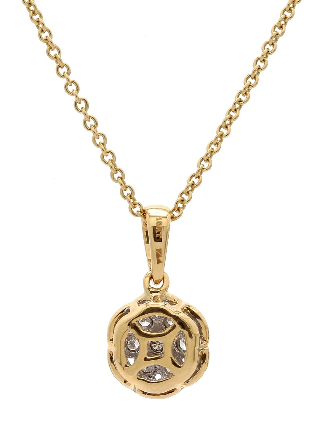 Real Diamond Illussion Cluster Pendant With Chain - STOMBIL TRADE 