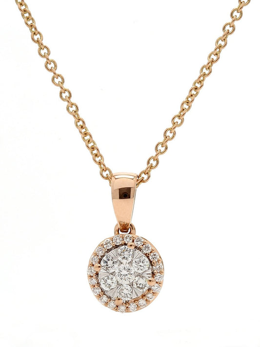 Real Diamond Illussion Cluster Pendant With Chain - STOMBIL TRADE INDIA PRIVATE LIMITED 