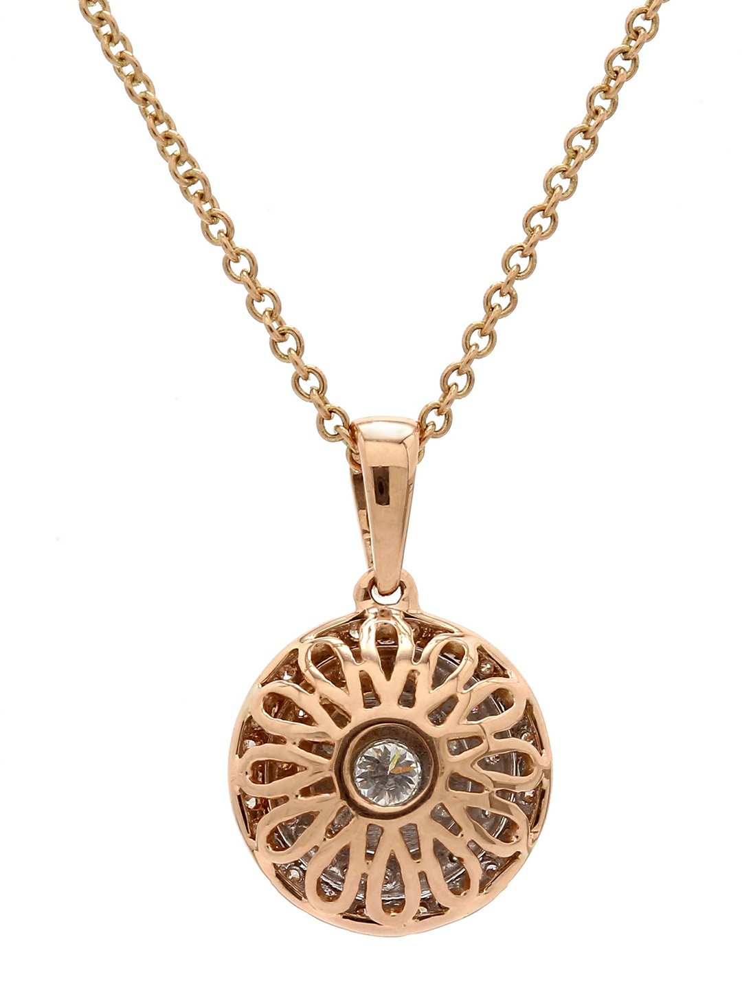 Real Diamond Illussion Cluster Pendant With Chain - STOMBIL TRADE 