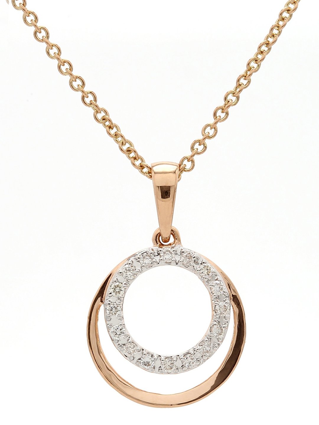 Real Diamond Round Shape Pendant With Chain - STOMBIL TRADE 