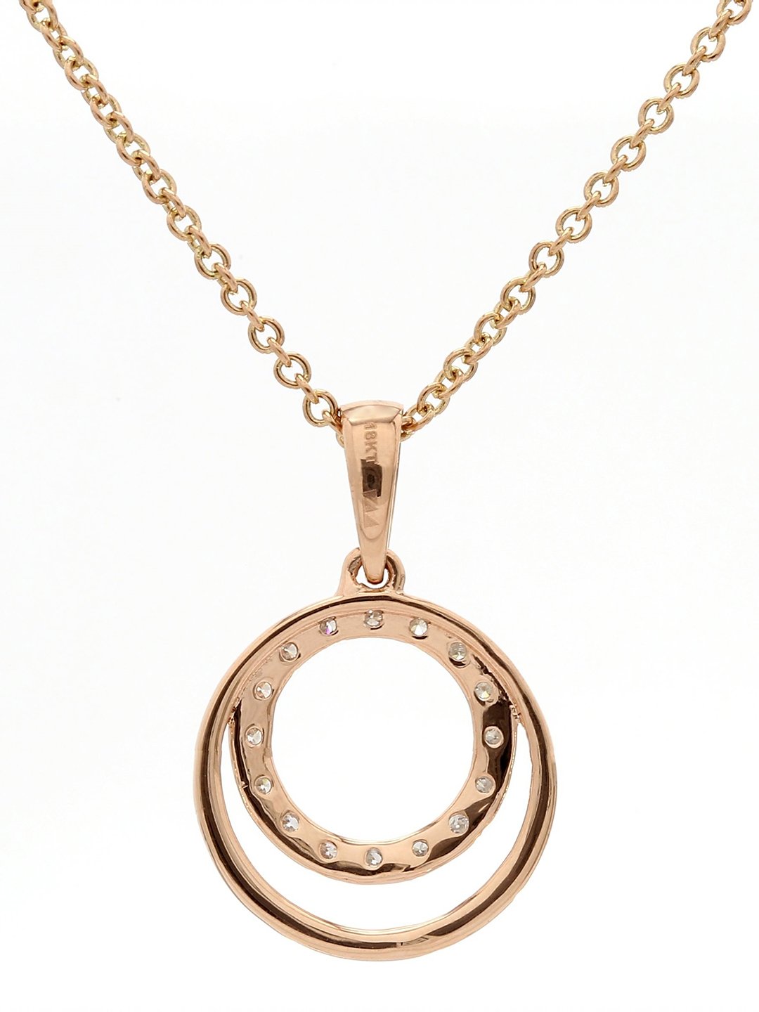 Real Diamond Round Shape Pendant With Chain - STOMBIL TRADE 