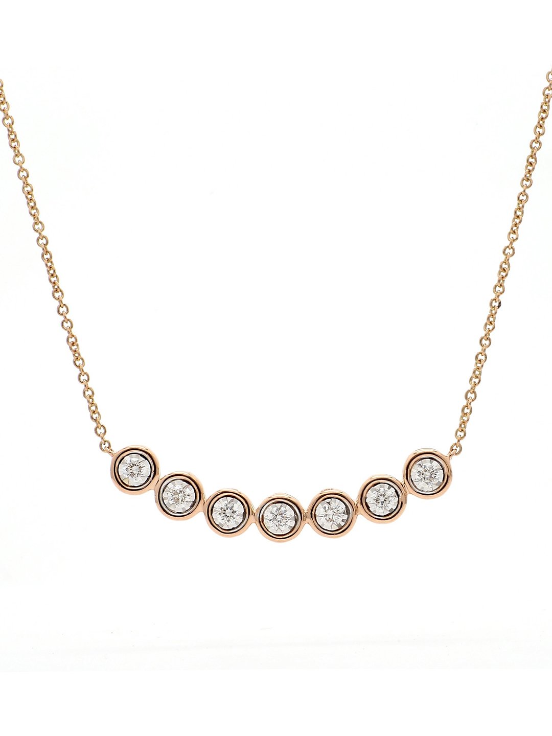 Real Diamond Illussion Solitaire Pendant With Diamonds by the yard Chain - STOMBIL TRADE 