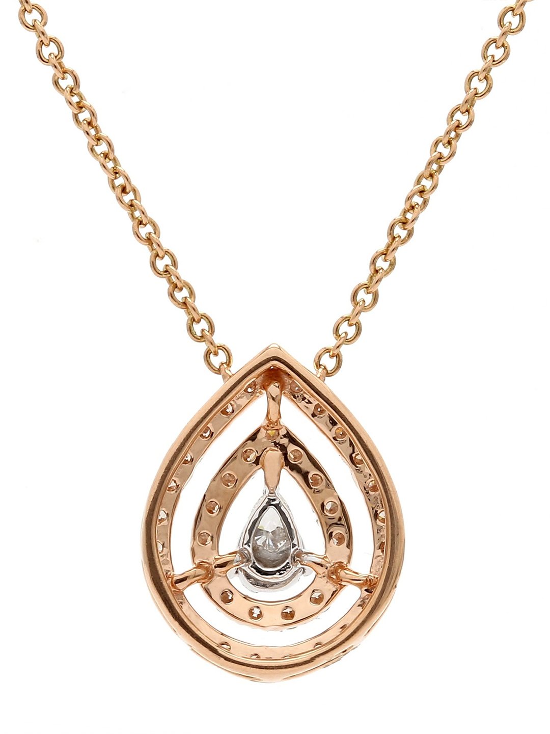 Real Diamond Illussion Solitaire Pendant With Diamonds by the yard Chain - STOMBIL TRADE 