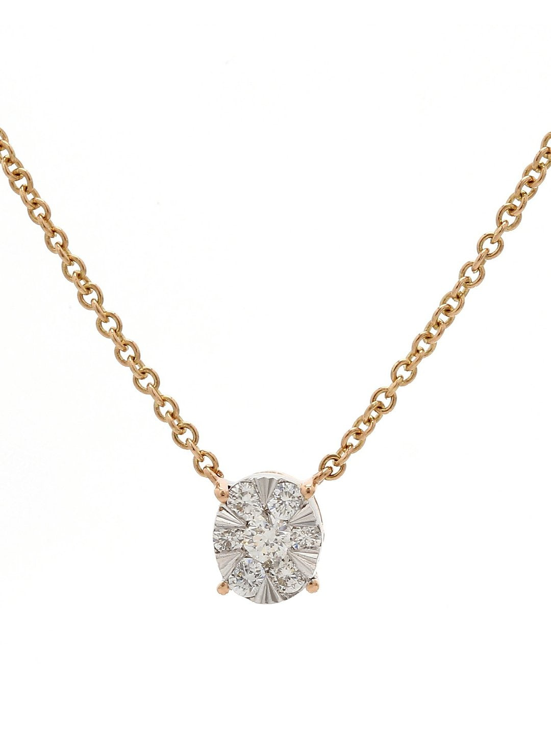 Real Diamond Illussion Cluster Pendant With Diamonds by the yard Chain - STOMBIL TRADE 