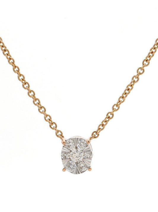 Real Diamond Illussion Cluster Pendant With Diamonds by the yard Chain - STOMBIL TRADE INDIA PRIVATE LIMITED 